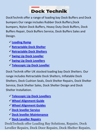 Dock leveller Maintenance