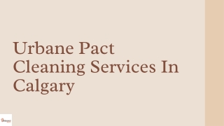 Urbane Pact Carpet Cleaning Services!