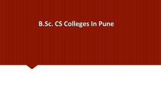 No.1 BSc CS Colleges In Pune