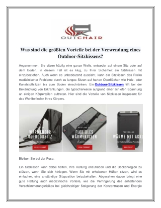 Was sind die größten Vorteile bei der Verwendung eines Outdoor-Sitzkissens
