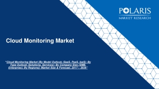 Cloud Monitoring Market Business Trends, Regional and Global Analysis