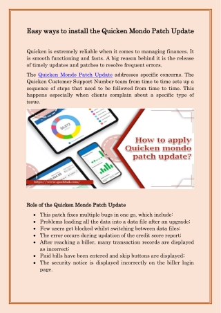Easy ways to install the Quicken Mondo Patch Update