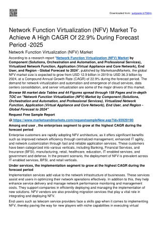 Network Function Virtualization Market Set to Witness an Uptick Size USD 36.3 bn