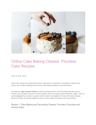 Online Cake Baking Classes_ Flourless Cake Recipes