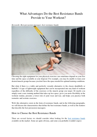 What Advantages Do the Best Resistance Bands Provide to Your Workout