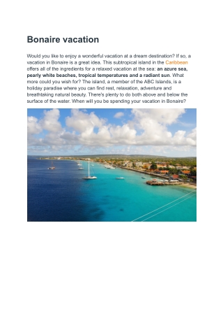 Bonaire vacation