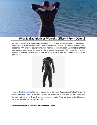 What Makes Triathlon Wetsuits Different From Others?