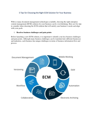 5 Tips for Choosing the Right ECM Solution for Your Business