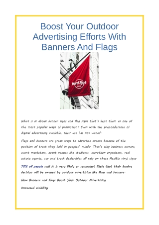 Boost Your Outdoor Advertising Efforts With Banners And Flags