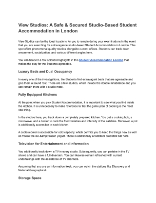 Get Best Student Accommodation in London
