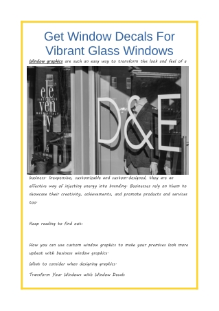 Get Window Decals For Vibrant Glass Windows