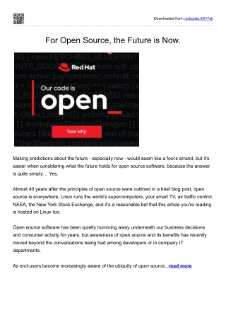 For Open Source, the Future is Now