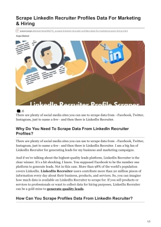 1Scrape LinkedIn Recruiter Profiles Data For Marketing amp Hiring
