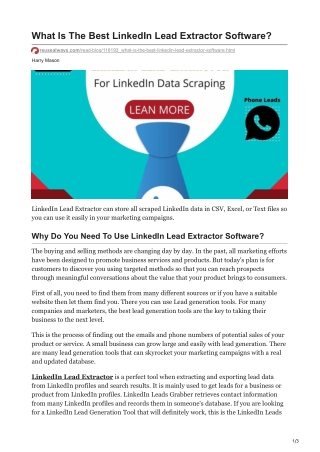 What Is The Best LinkedIn Lead Extractor Software