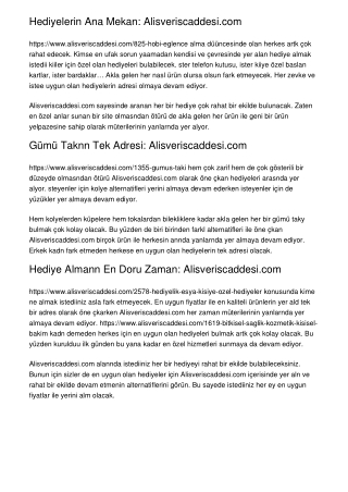 Hediyelerin Ana Mekanı: Alisveriscaddesi.com