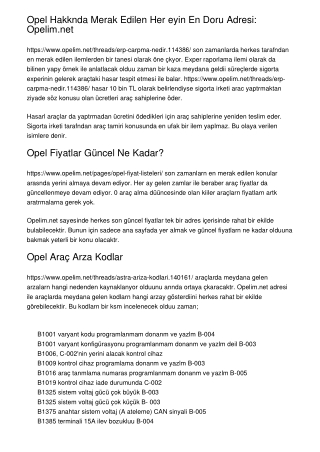 Opel Hakkında Merak Edilen Her Şeyin En Doğru Adresi: Opelim.net