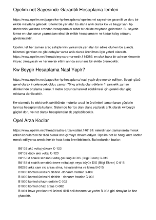 Opelim.net Sayesinde Garantili Hesaplama İşlemleri