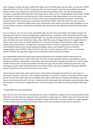 Alat Slot Jempolan Di Bay Area Spin57: Agen Slot Online Dan Situs Judi Slot Terp