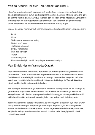 Van’da Aradığınız Her Şeyin Tek Adresi: Van İkinci El