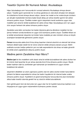 Tesettür Giyimin Bir Numaralı Adresi: Aluulaabaya