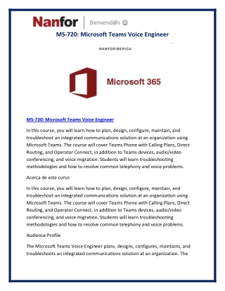 MS-720 Microsoft Teams Voice Engineer