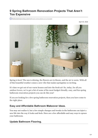 9 Spring Bathroom Renovation Projects That Aren’t Too Expensive