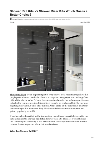Shower Rail Kits Vs Shower Riser Kits