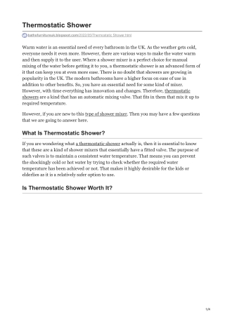 Thermostatic Shower