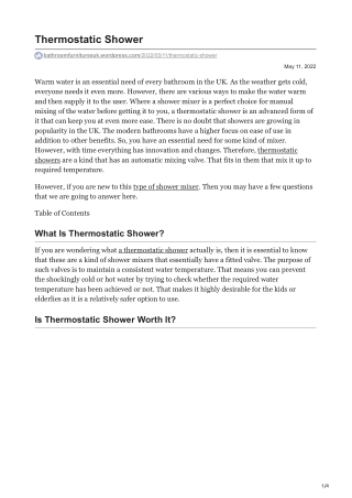 Thermostatic Shower