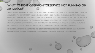 Easy method to resolve QBCFMonitorService Not Running issue