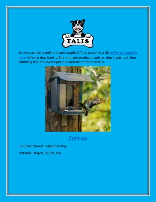 Online Pet Supplies  Talis-us.com