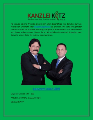 Verjährungsfristen  Ra-kotz.de