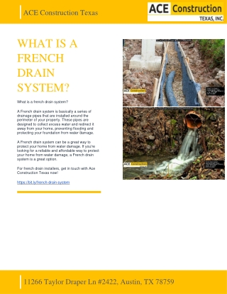 ACE CONSTRUCTION TEXAS - WHAT IS A FRENCH DRAIN SYSTEM