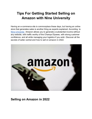 Tips For Getting Started Selling on Amazon