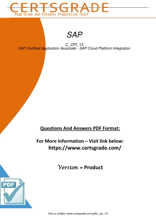 Grab Sap C_Cpi_13 Certification Dumps With Latest Pdf