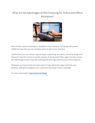 What Are the Advantages of POS Financing for Online and Offline Businesses_