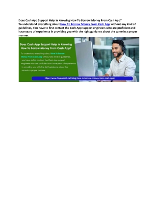 Does Cash App Support Help In Knowing How To Borrow Money From Cash App?