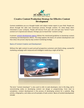 Content development agency