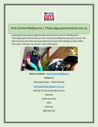 Pest Control Melbourne | Thelocalguyspestcontrol.com.au