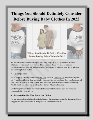 Things You Should Definitely Consider Before Buying Baby Clothes In 2022
