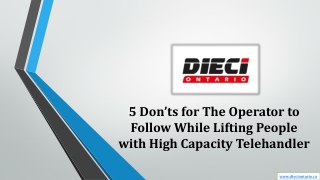5 Don’ts for The Operator to Follow While Lifting People with High Capacity Telehandler