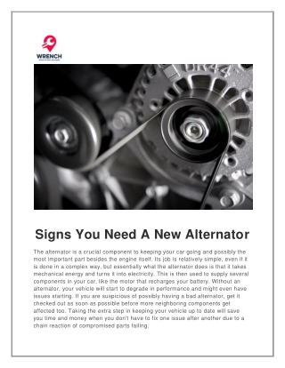 Signs You Need A New Alternator