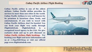 Cathay Pacific Airlines Flight Booking