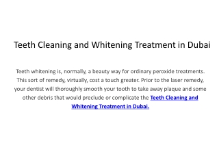 Teeth Cleaning and Whitening Treatment in Dubai