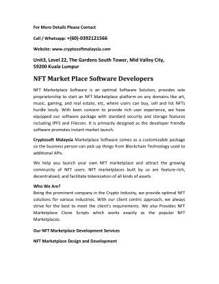 NFT Marketplace Software Developers