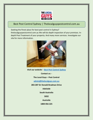 Best Pest Control Sydney | Thelocalguyspestcontrol.com.au