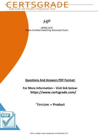 Clear Your Hpe6 A72 Exam - Aruba Certified Switching Associate