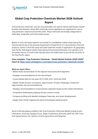 2021 Crop Protection Chemicals Industry Global Analysis Report