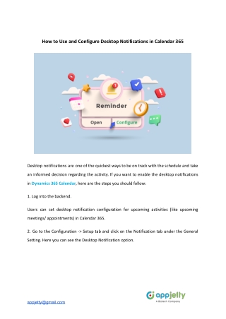 How to Use and Configure Desktop Notifications in Calendar 365