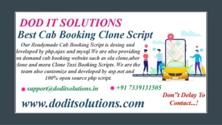Online Readymade Cab Booking System - DOD IT SOLUTIONS